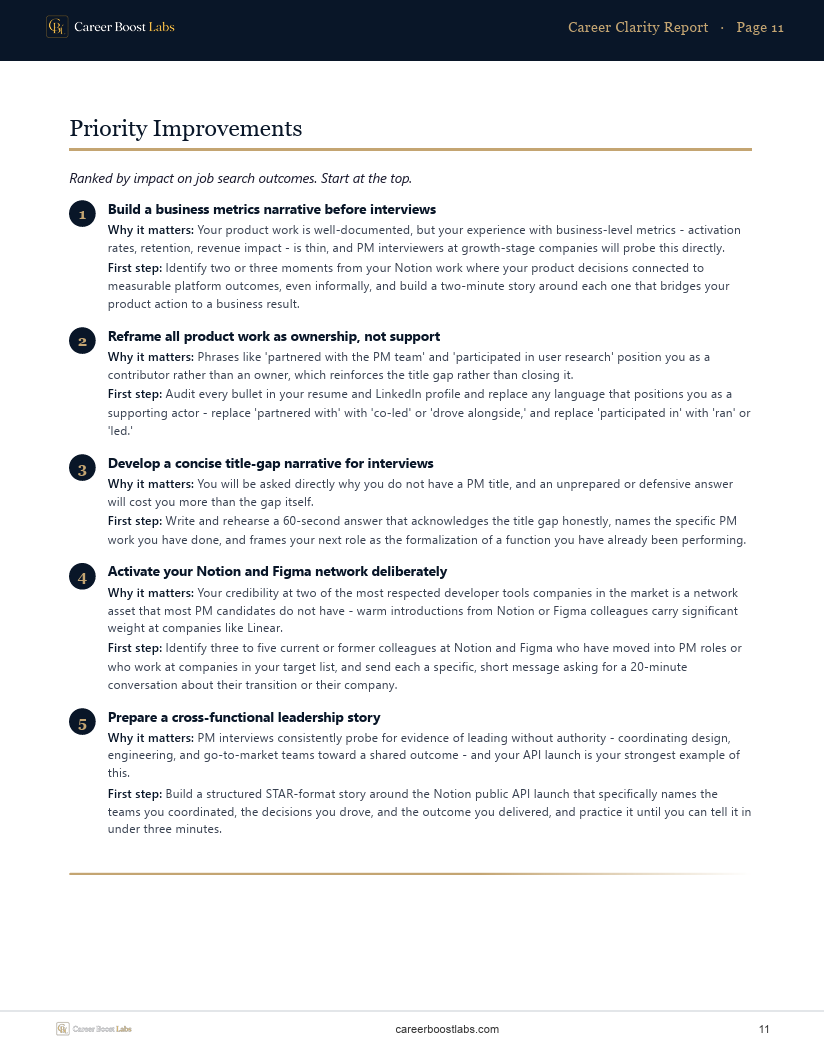Career Clarity Report preview