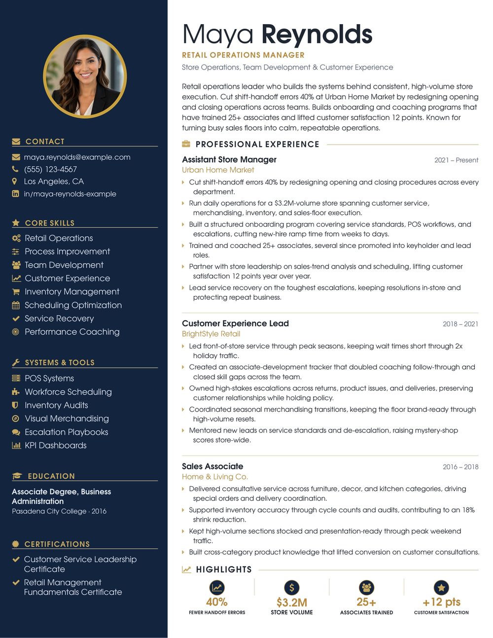 Resume Overhaul sample page